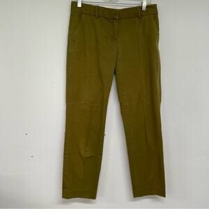 J Crew Chartreuse Green Cafe Capri Dress Pants Womens Trousers 2 Classic Work